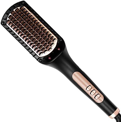 Escova de alisadores de cabelo, pincel de alisador de cabelo de íons negativos de nicebay com 6 temperatura, escova de cabelo de aquecimento rápido para mulheres