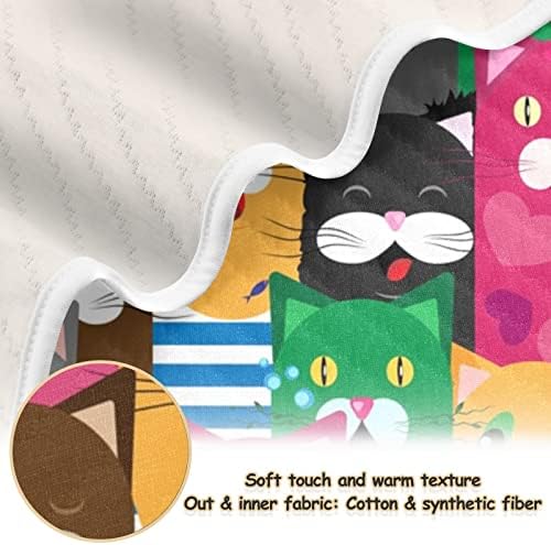 Cats Unissex Fluffy Baby Blain para um cobertor de criança de berço para creche com um cobertor de berço de material