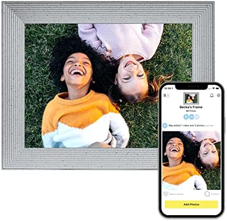 Aura Mason Luxe Wi -Fi Digital Picture Frame | O melhor quadro digital para presentear | Envie fotos do seu telefone | 2K