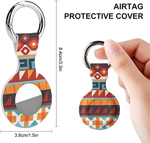 Padrões astecas Caixa de silicone impressa para airtags com chave de telha protetora Tag de tags de tags Acessórios para