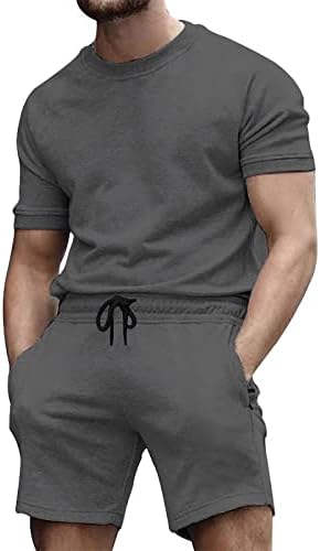 Shorts atléticos masculinos de Ymosrh Sports Sportswear 2 peças roupas de verão de traje de verão de camisa de calça suada