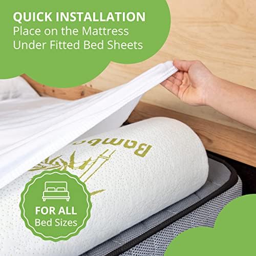 Banbaloo | Bumper de cama de bambu para crianças pequenas - modelo premium | Barreira da cama XL com capa de colchão |
