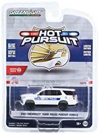 ModelToyCars 2021 Chevy Tahoe Police Pursuit Veículo, White - Greenlight 43000F - 1/64 SCALE DIECAST CAR