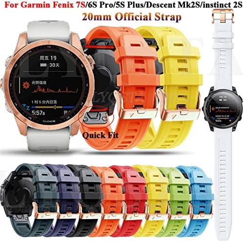 Pulseira de silicone oficial de vbwva, pulso de 20 mm de pulso para Garmin Fenix ​​7S 5S 6SPro Instinct 2 Smart Watch Band Quickfit