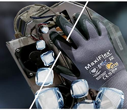 MAXIFLEX 34-874/Luvas médias Nitrile Micro -Foam Grip Palm & Deders - Excelente aderência e resistência à abrasão - Nylon sem