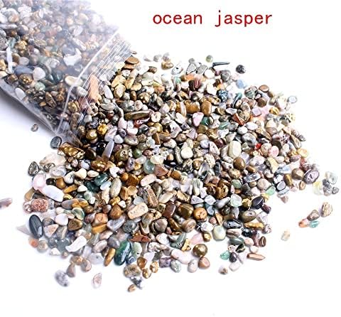 Qiaononai zd1226 100g/200g/500g Oceano natural Jasper Cascalho de cristal lascas de cristal macadame e cascalho gemed