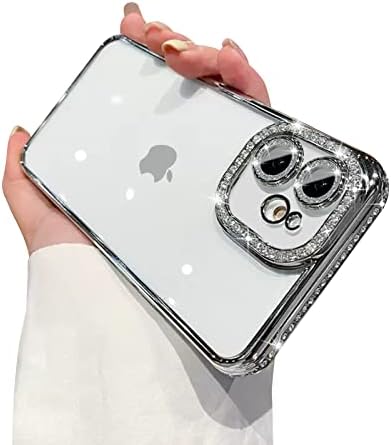 Fycyko Compatível para iPhone 11 Case com protetor de câmera de diamante Glitter, Bling CRISTAL CRÍVEL CRIPLO CARELHO