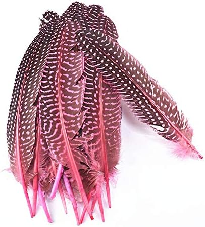 Zamihalaa 50-100pcs/lot wing penas de penas manchadas de plumas de ave da guiné17-22cm DIY Penas para decoração de bordas pluma para fabricação de jóias - verde -grama - 50pcs