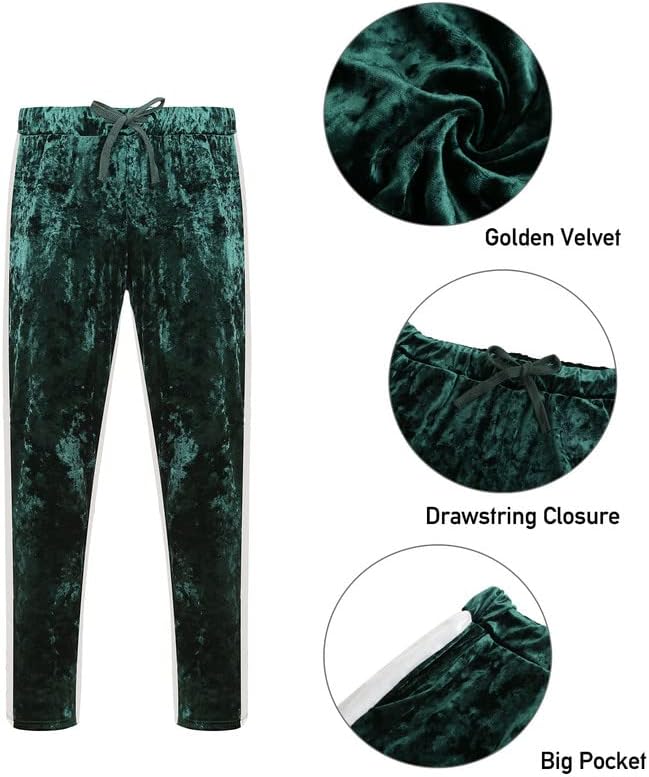 Missqiqi Velor Tracksuit Mens 2 peças Jaqueta de Velvet Zipper desenha a cintura de coloração de banda de moletom