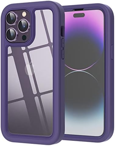 Saimeun Compatível com o iPhone 14 Pro Max Case 6.7 , 【Proteção militar Protection】 Bumper de silicone e Crystal Clear