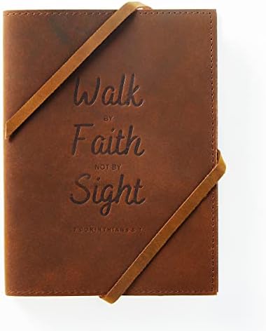Faith Planner - Genuine Full Grein Leather Oração Jornal e Jornal da Bíblia | Jornal de couro e notebook artesanal