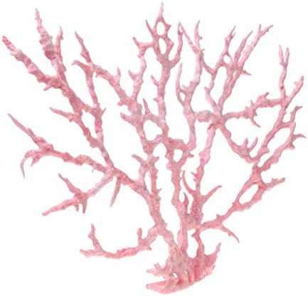 Ornamento artificial da resina Petsola para decoração de aquário de tanques de peixes marinhos, rosa, l