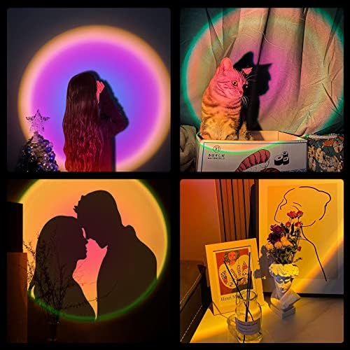 Lâmpada de projeção do pôr do sol Miifuny, luz romântica do projetor da lâmpada do pôr -do -sol com 5 cores mudando, 360