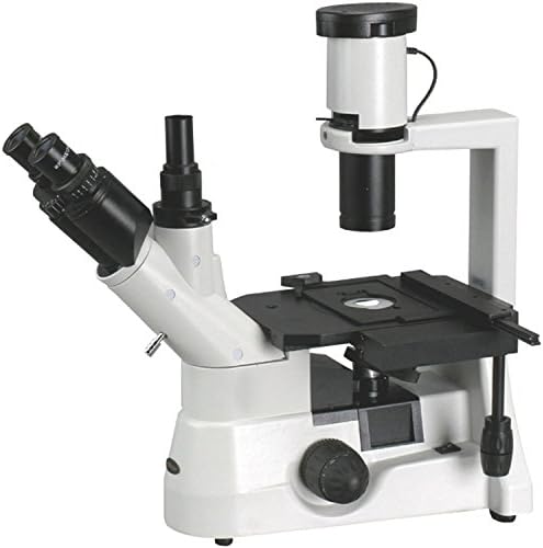 AMSCOPE in300TB Longa distância de trabalho Microscópio trinocular invertido, oculares 40x-800X, WH10X e WH20X, objetivos de contraste