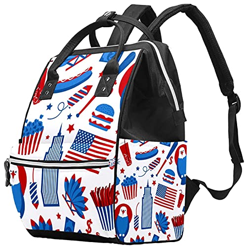 New York USA Elements Pattern Freia Tote Bags Backpack Mummy Back de grande capacidade Bolsa de enfermagem Bolsa de viagem