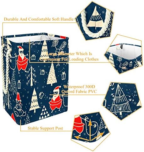 Inomer Christmas para cartões de felicitações 300d Oxford PVC Roupas à prova d'água cesto de lavanderia grande para cobertores
