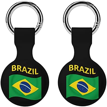 Bandeira do Brasil Cover Protetive Case Compatível para o suporte do localizador anti-perdido Airtag para Pets de cães de gato de colarinho de carteira de carteira
