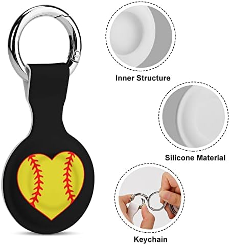 Love Baseball Heart Impred Silicone Case for Airtags com Capitão Proteção Tag Tag Finder Accessories Titular Acessórios