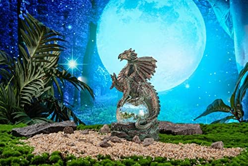 Coleções da Teresa Pacote de decoração de jardim de dragão solar | Dragon Garden Decor com luz solar para a varanda ao ar livre Decorações