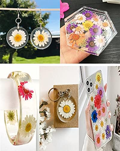 120pcs Daisy Flores pressionadas - Youthbro Full Nature Floation Flowers Disy Set para resina DIY Jewelry Candle Soap Vas