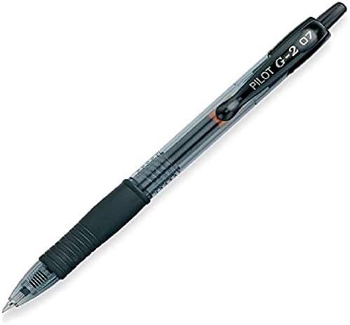 Canetas de gel premium piloto G2, caneta de tinta em gel de ponto fino, 0,7 mm, bola reabastecível e retrátil, 5 pretos e 5 canetas