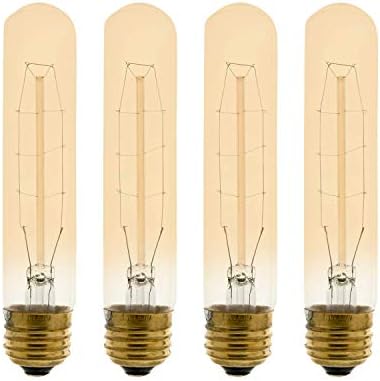 T9 Vintage Incandescent Amber Filament Bulb, Radio Tube, Edison Style, 60W, 200 lúmens, E26 Base Média, Dimmable