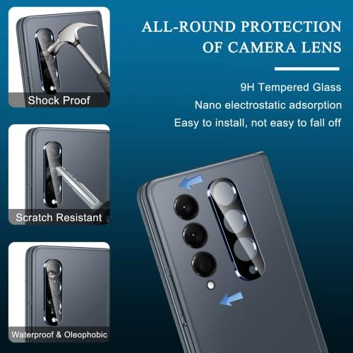 [6pack] Wyqltd para Samsung Galaxy Z Fold 4 Protetor de tela, 2 pacote interno + 2 pacote de tela frontal protetor de tela + 2 pacote de câmera de vidro temperado protetor