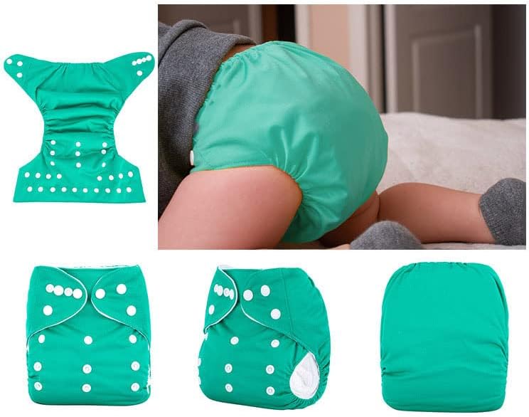 Fraldas de pano reutilizáveis ​​recém -nascidos para meninos e meninas de um tamanho de fralda de bolso lavável de um tamanho 6 fraldas