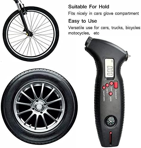 XJJZS Digital Pneuge Medidor de pressão Ferramenta de diagnóstico de pneu 0-200 PSI Luz LED Bedeiro de pressão de ar para carro de bicicleta