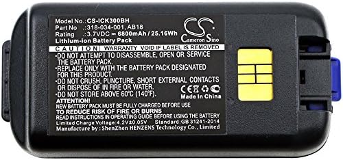 Substituição da bateria para intermec ck3, ck3a, ck3c, ck3c1, ck3n, ck3n1, ck3r, ck3x parte nº 318-033-001, 318-034-001,