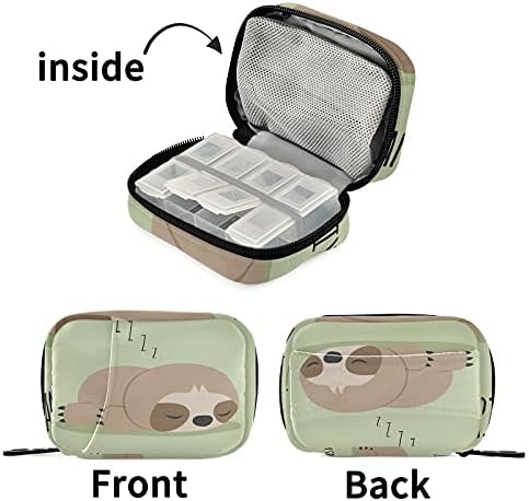 Caixa de organizador de pílula de bolsa para pílula de preguiça do sono com zíper portátil de peixe de peixe portátil Case de remédios