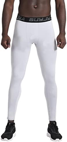 Buyjya 3 pacote calças de compressão masculina, com calças justas treino leggings atléticos de ioga seca de ioga seca Presente