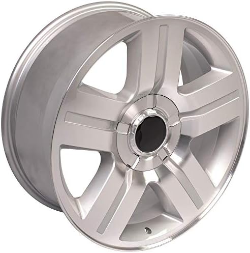 OE Wheels LLC Rims de 20 polegadas se encaixa antes de 2019 Silverado Sierra pré-2021 Tahoe subúrbio Yukon Escalade Cv84 20x8.5 Mach'd Silver Wheels Goodyear LS2 pneus