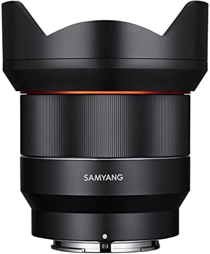 Samyang 14mm F2.8 AF amplo, lente de foco automático de quadro completo para montagem Sony e pacote com estojo de