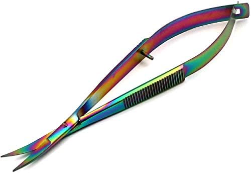 Multi Color Rainbow Borderys Sewing Scissor - Ação da primavera Scissor 4.5 - Aço inoxidável, ponta curva, Snips, Thread Scissor - por ODONTOMED2011