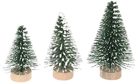 Garneck 10pcs Mini sisal neve geada árvores de natal escova de garrafas ornamentos de neve de inverno árvores de mesa para toppers de árvores ornamentos diy em miniatura