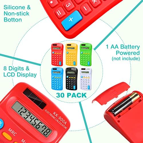 Calculadora de bolso de 50 peças calculadora básica em massa Small 4 Função Calculadora Battery Powerd Handheld Calculadora
