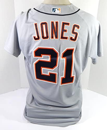 2021 Detroit Tigers Jacoby Jones 21 Jogo emitido Grey Jersey 44T DP39016 - Jogo usado MLB Jerseys