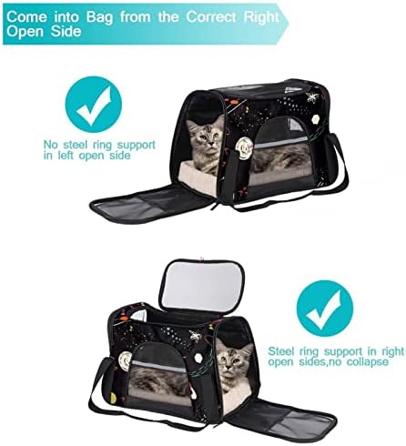 Portador de animais de estimação Espaço externo Black Soff-sided side Pet Travel portadores para gatos, cães cachorros conforto portátil
