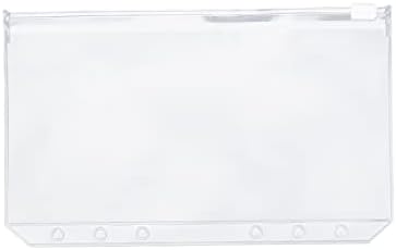 Risbay 12pcs transparentes A6 Bolsas com zíper PVC Pockets Zippered Planner insere sacos de armazenamento de livro de folhas soltas