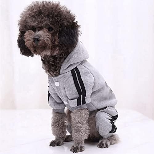 Pet Cat Dog Roupa Roupa Capolada Capacão Jacket Sweater Winter Sweater de 4 pernas Gray para cachorros para cachorros
