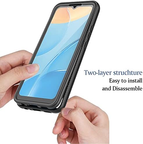 Capa de capa de telefone Caso de proteção completa compatível com o Oppo A15 PC+Soft Soft Silicone TPU 3in1 Tampa de telefone