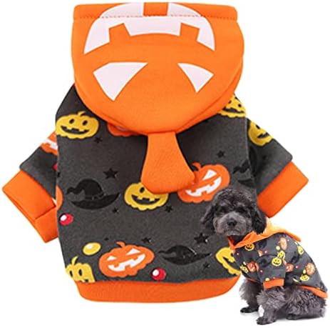 Costume de abóbora de cachorro Halloween Sweater Roupas Cosplay Roupas de roupas para o mato de lã Cooper