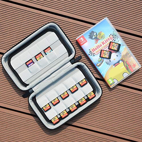 Deluxe Game Card Holder Case para 40 jogos Nintendo Switch, estojo de armazenamento para jogos Nintendo Switch e SD Cards -Turquoise