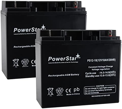 PowerStar PS12-18-2pack-01 2 pacote 12v 18ah Bateria para Black & Decker CMM1200 Mower substitui a bateria 24V