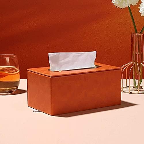 Caixa de tecido doméstico Jiuyue Caixa de tecido retangular, capa de papel de lata de couro de alta qualidade, para a caixa