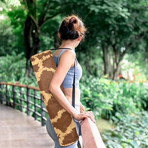 Bolsa de tapete de ioga ratgdn, girafa impressão exercício de ioga transportadora de tape