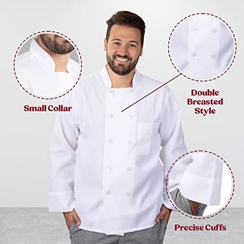 Chef de restaurante profissional de cozinhas de elite casacos de chef, brancos, pacotes a granel