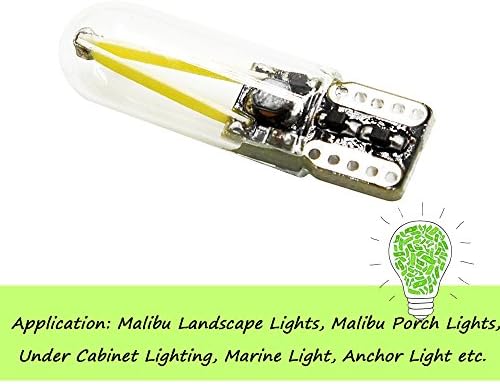 Bonlux T10 194 Base de cunha Lâmpada LED Lâmpada 1,5W Branco quente 12V AC/DC LED lâmpadas de substituição para Malibu