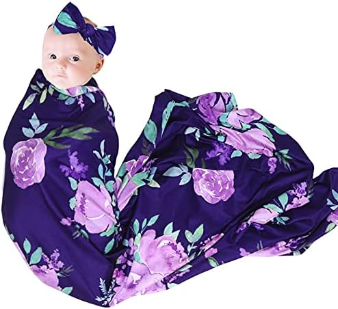 Tanofar recém -nascido recebendo cobertor elástico bebê cobertor grande bebê embrulhado para dormir borboleta e flor